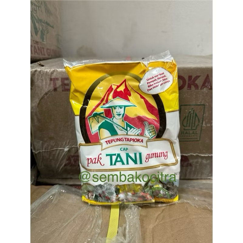 

Tepung Tapioka cap Pak Tani Gunung ukuran 500gram 1 PCS / ECER