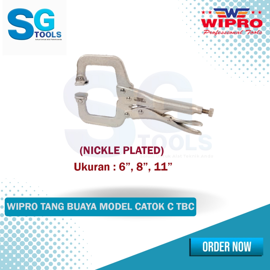 Wipro Tang Buaya Model Catok 11" - Tang Buaya Klem C - Tang Jepit Model Catok Klem C Ukuran 11"