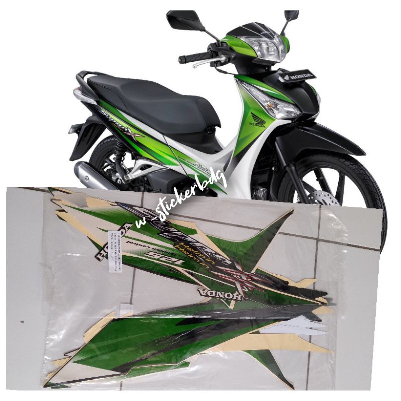Striping Lis Honda Supra X 125 Helm In Hijau Hitam