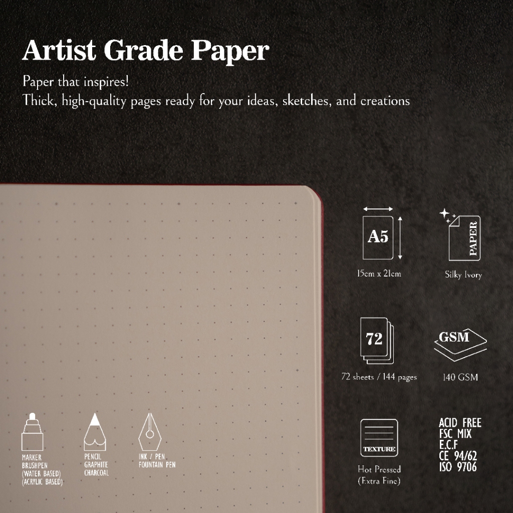 

Scribblebook Pro DOTTED - Journal Kulit Sintetis Premium