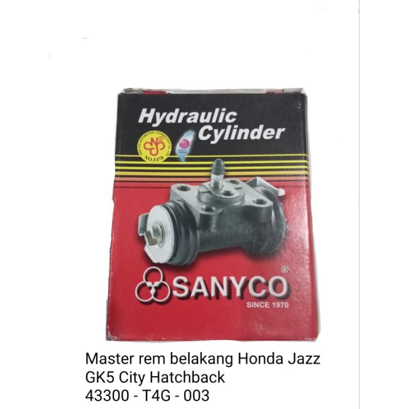 Master Rem Belakang Honda Jazz GK5 City Hatchback Sanyco 43300-T4G-003