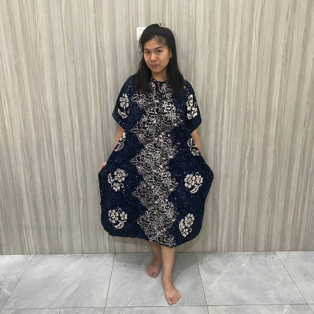 Baju Daster Wantia Lowo Jumbo Premium Tebal Motif Batik Cap Malaman Resleting Depan Rayon Candi Meka