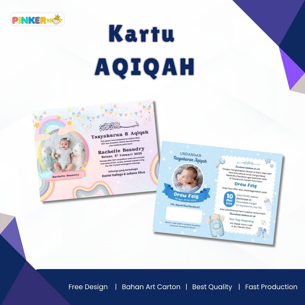 Kartu Aqiqah / Kartu Nama Bayi / Kartu Ucapan Kelahiran