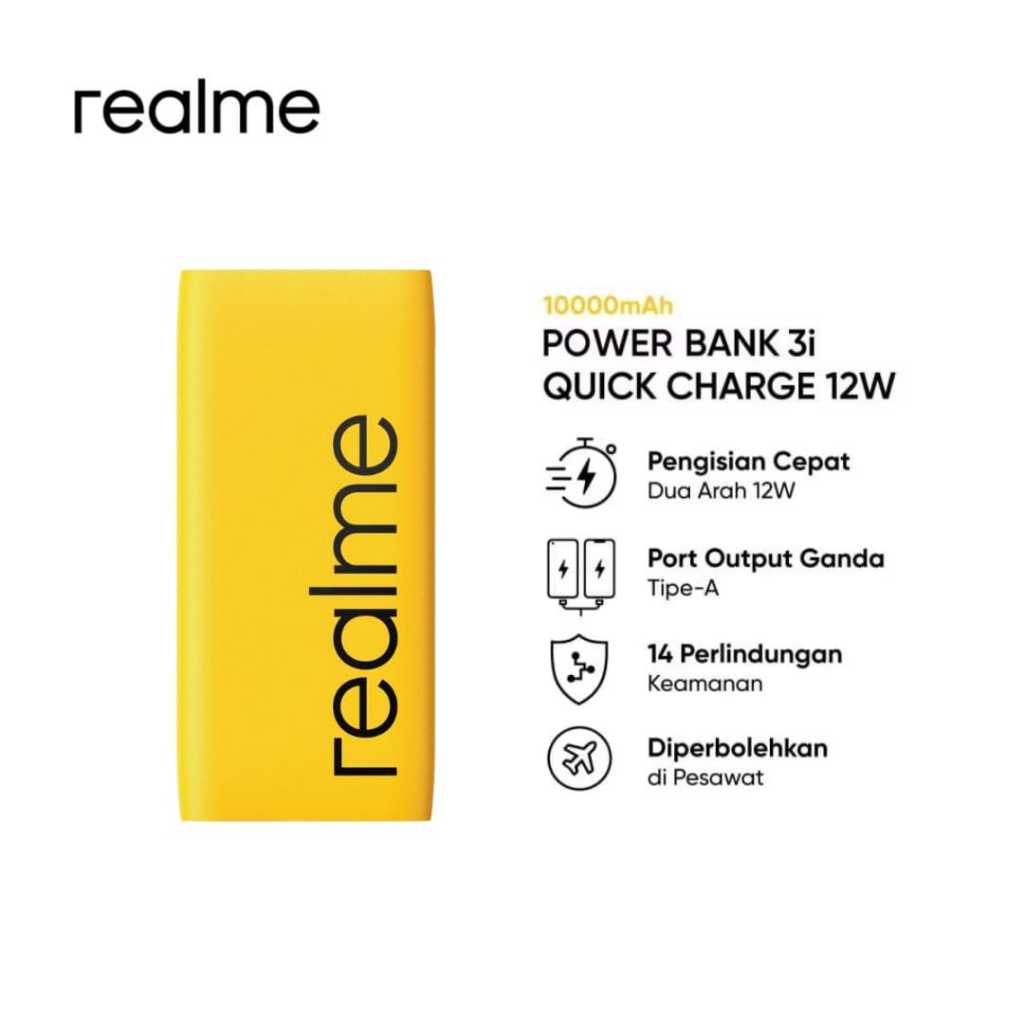 POWERBANK REALME 3i FAST CHARGING 10000MAH GARANSI RESMI