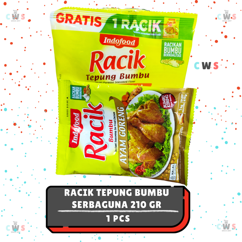 

RACIK Tepung Bumbu SERBAGUNA Indofood 210 gr Gratis 1 Pcs Racik Bumbu 26 gr - 1 Pcs