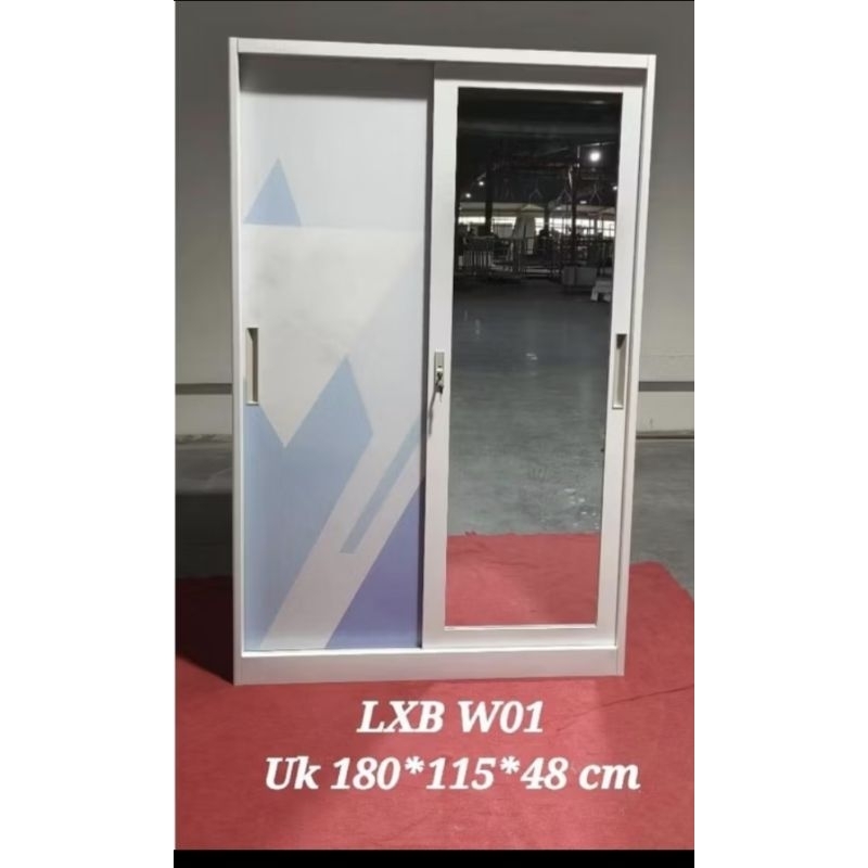 Lemari Pakaian Besi - Lemari Baju - Lemari pakaian 2 pintu -Lemari pakaian pintu geser