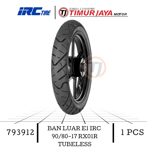 BAN LUAR IRC 90/80-17 RX01R TUBELESS (793912)