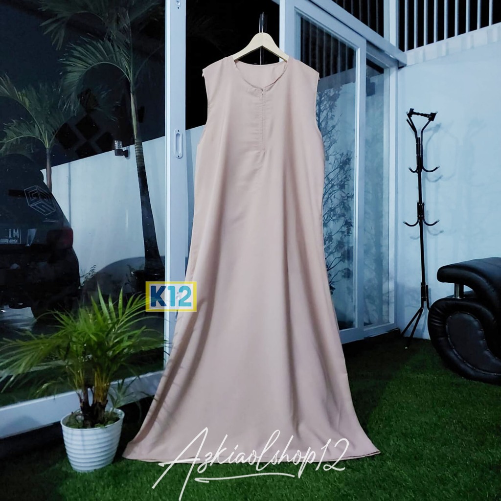 (BISA COD) INNER DRESS TANPA LENGAN/INNER DRESS GAMIS/INNER LENGAN PENDEK/ INNER ABAYA