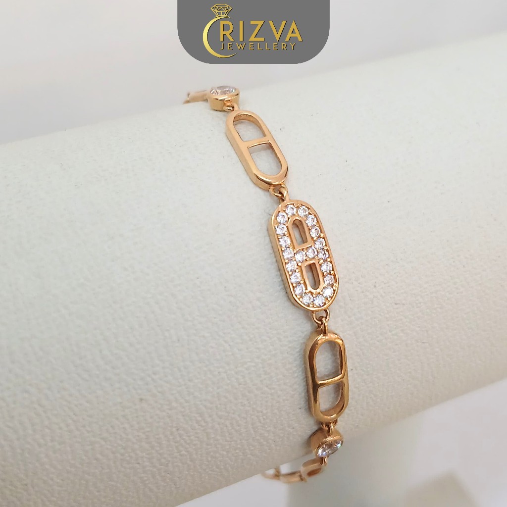 Gelang CD Permata Rose Gold 16K Toko Emas Rizva Jewellery