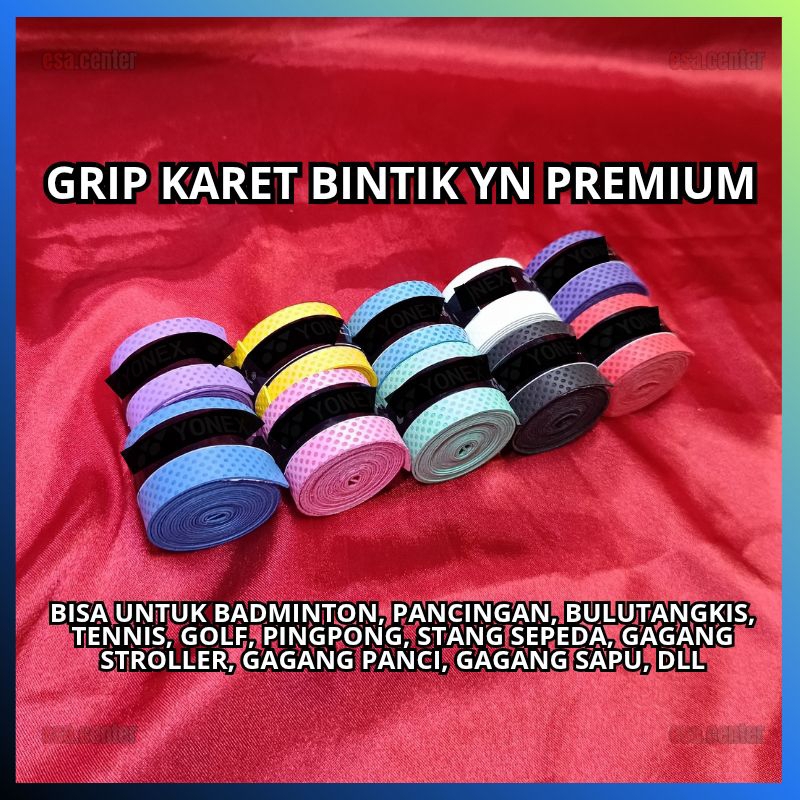 Grip Raket Karet YNK BINTIK PREMIUM / Grip Karet Raket Badminton Bulutangkis Tenis YNK BINTIK Joran 