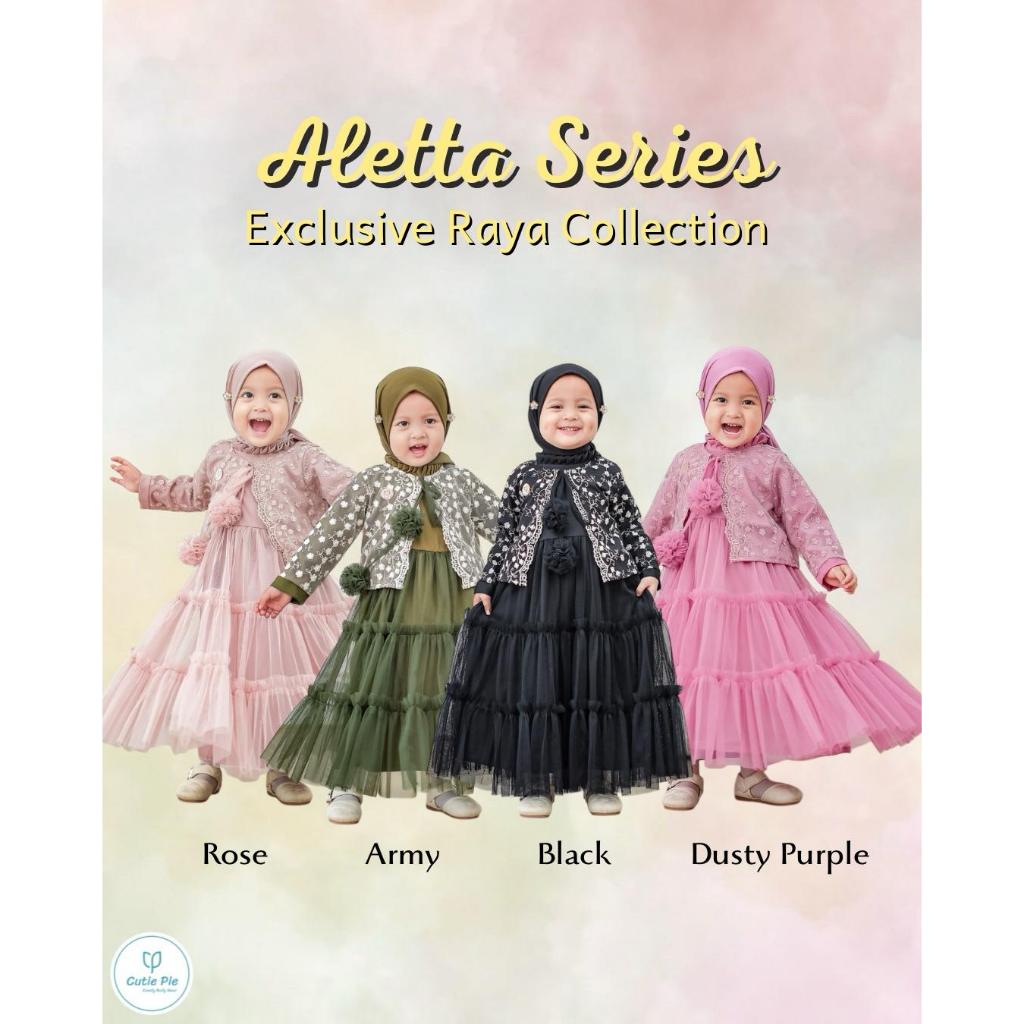 CUTIEPIE Aletta Set Blazer Gamis Anak Perempuan Raya Collection Brokat Premium Gamis Set Hijab Blaze