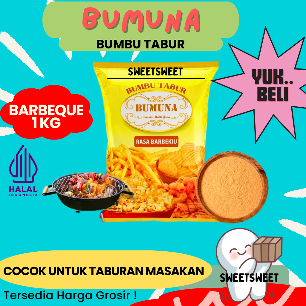 

Sweetsweet Bumbu Tabur Rasa BBQ Barbekiu 1 Kg | Bubuk Tabur Premium {BISA COD} {Lebih Murah Grosir}