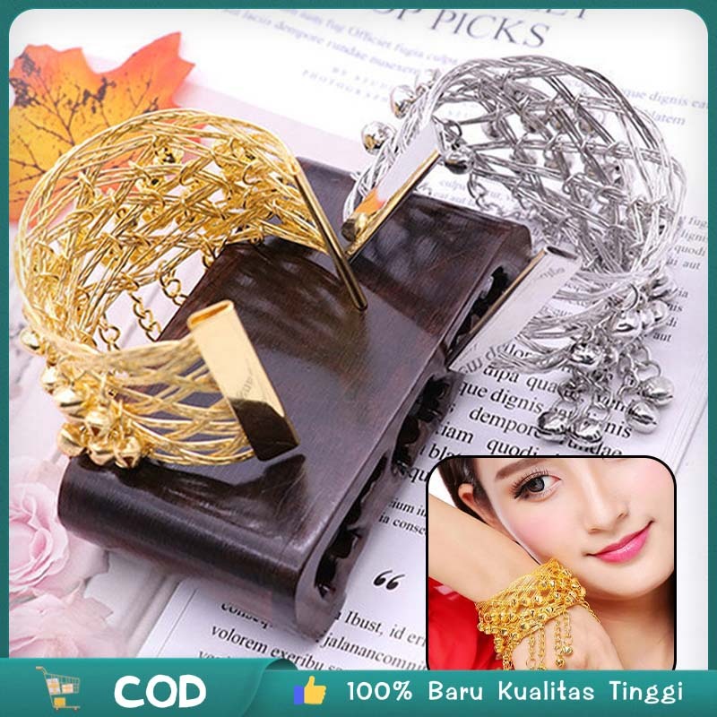 Gelang Belly Dance Gelang Bahu Tari India Rantai Emas Gelang Cincin Belly Dance Aksesoris Gelang Tar