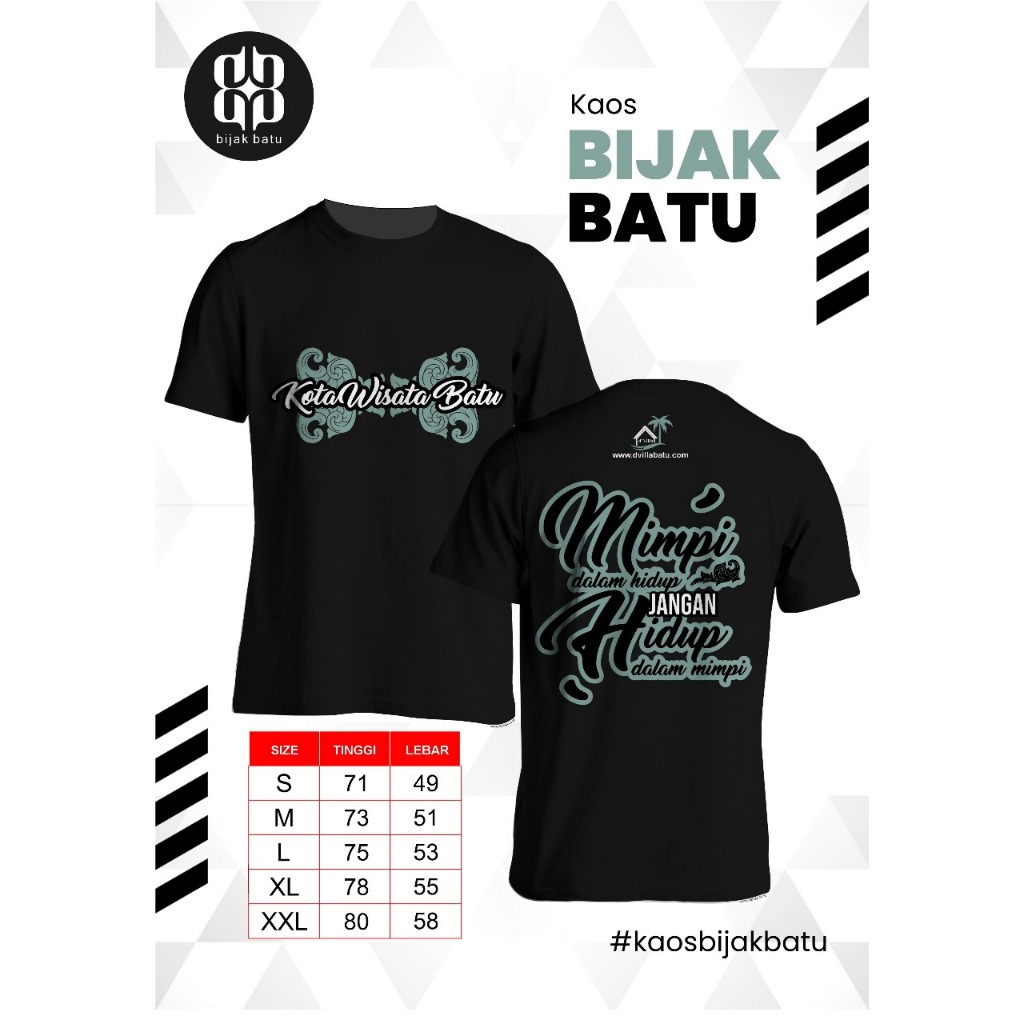 Kaos Kota Wisata Batu - Mimpi Dalam Hidup