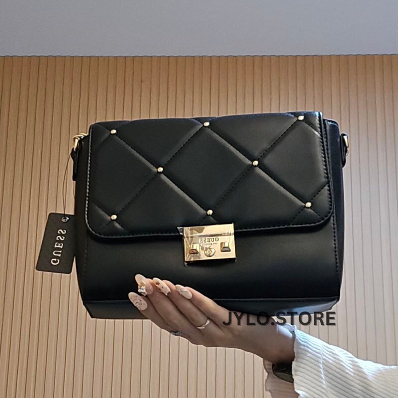 GUESS SLING BAG HITAM / TAS WANITA / TAS BAHU WANITA