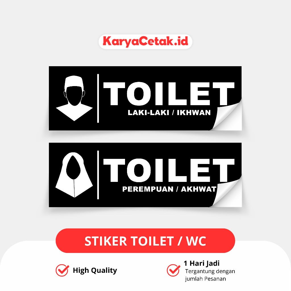 

Stiker Toilet Tanda Sign WC Laki-Laki atau Perempuan Label Sticker Warna Merah Assembly Point K3 Safety Keamanan