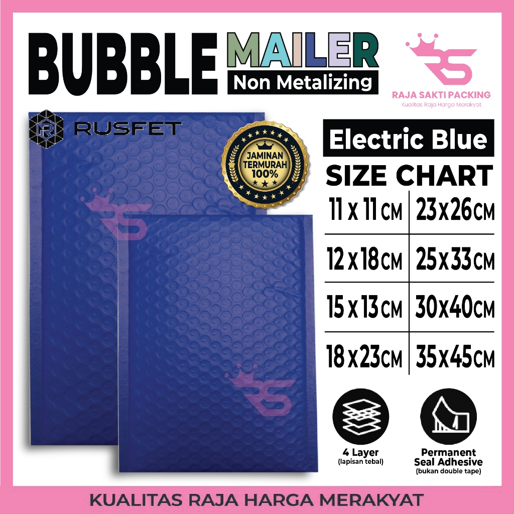 

Amplop Bubble Blue Electric Grosir Bubble Mailer Security Bag Rusfet Amplop Bubble Blue Plain Premium Satuan Termurah