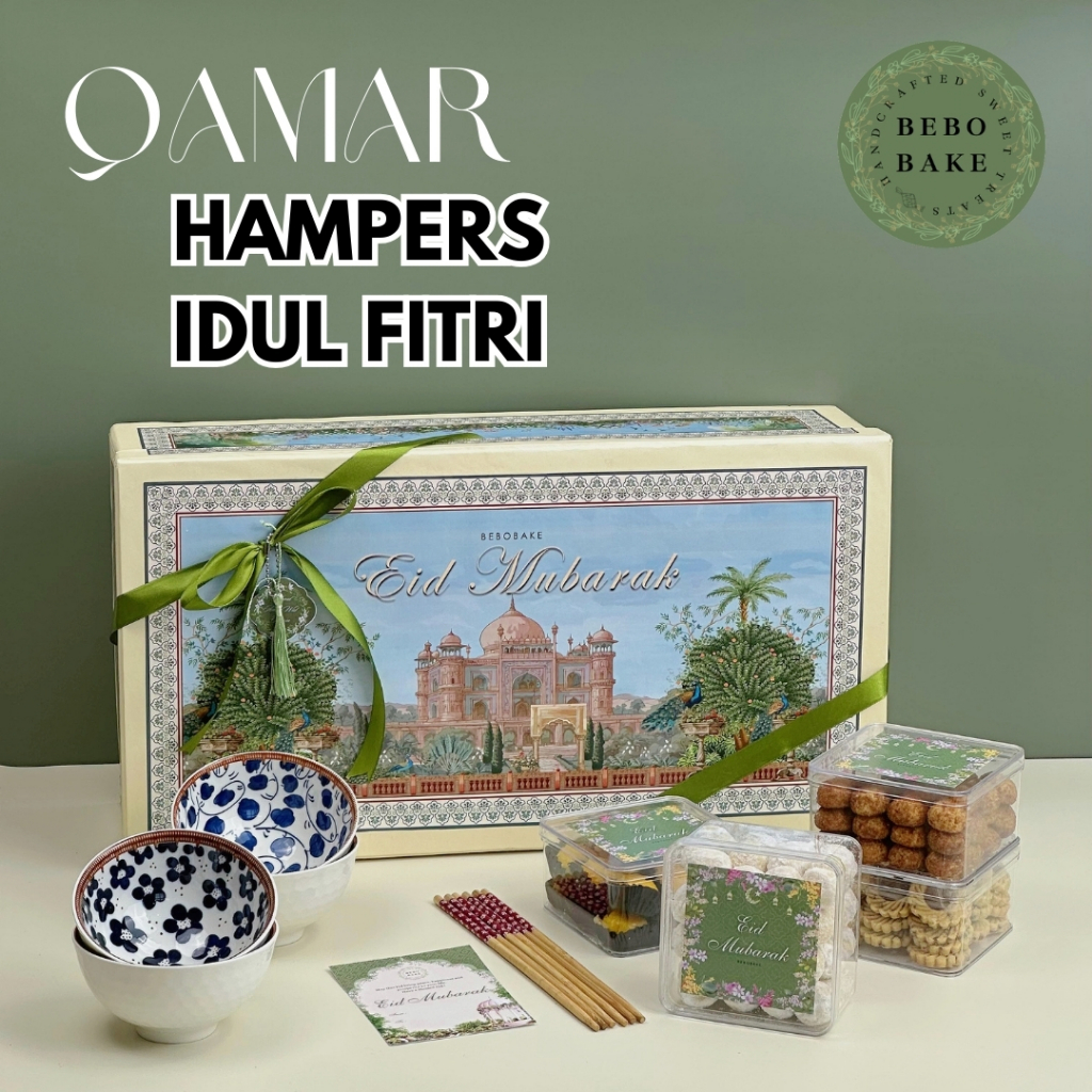 

Hampers Bingkisan Parcel Lebaran Idul Fitri Premium Cookies Kue Kering Mangkok BOX BEBOBAKE QAMAR