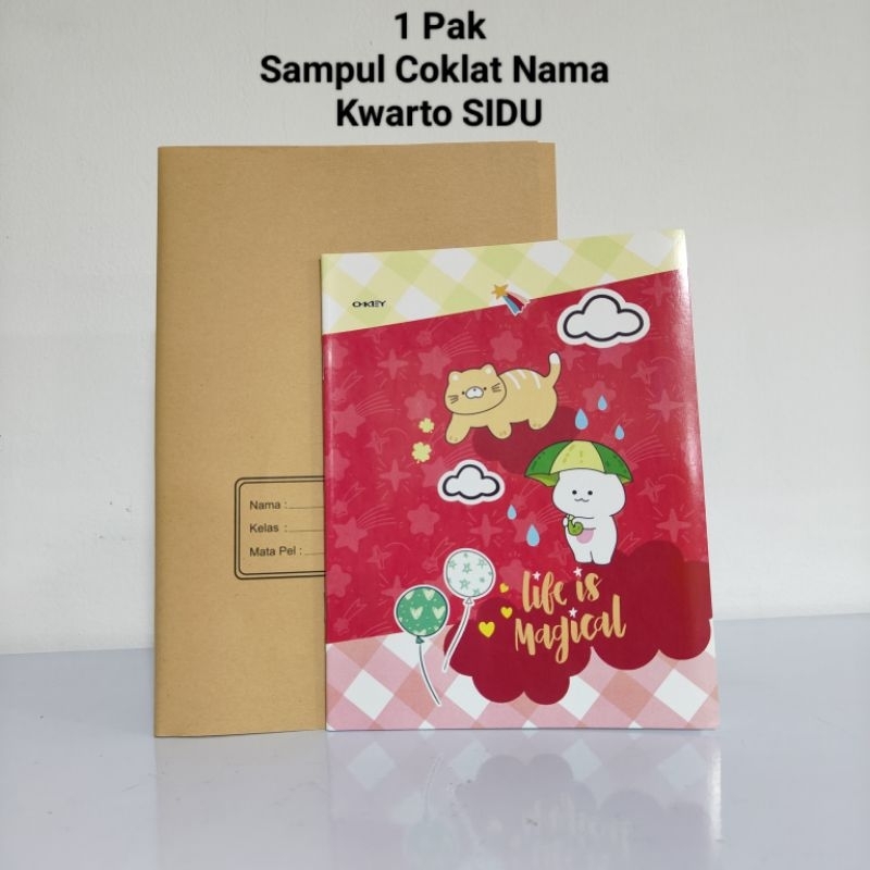 

20 Lembar / 1 Pak Sampul Coklat Ukuran Kwarto / Sampul Coklat Buku Tulis Biasa