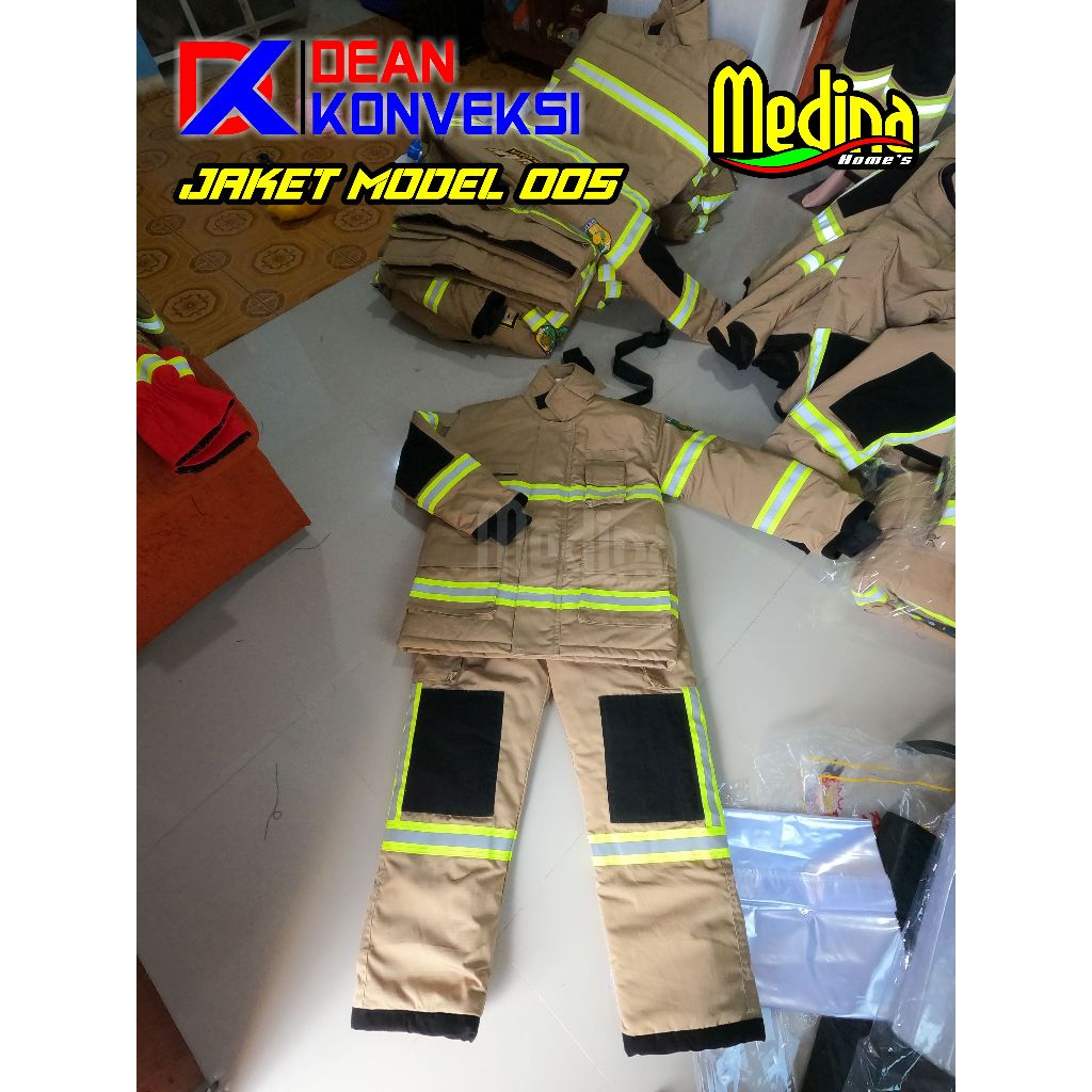 Jaket Pemadam Kebakaran Model 002 / Fire Fighter / Jaket Safety / Fire Jacket / Jaket Anti Bara