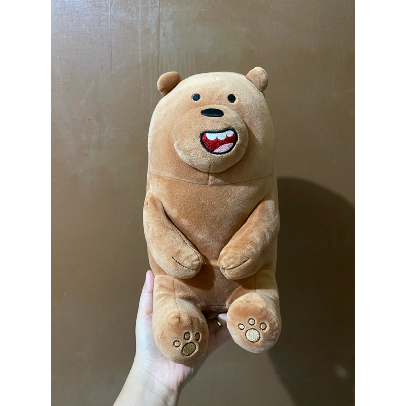 Boneka We Bare Bears Karakter Grizzly size 28cm Original / Boneka Grizzly WBB / Boneka Grizzly We Ba