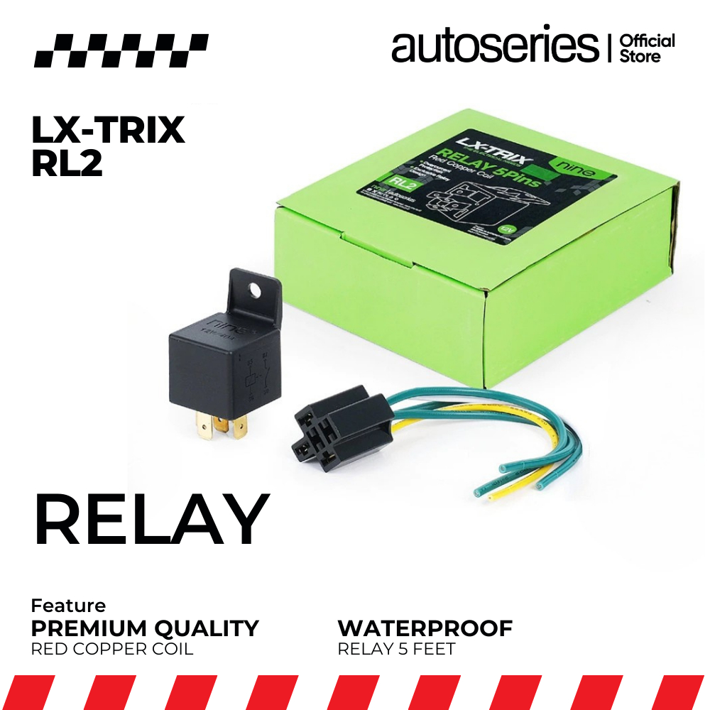 Paket Relay Set Lampu Tembak 12V Holder Gandeng 5 Pin Kaki + Housing RL2 - LX-TRIX AUTOSERIES JKT