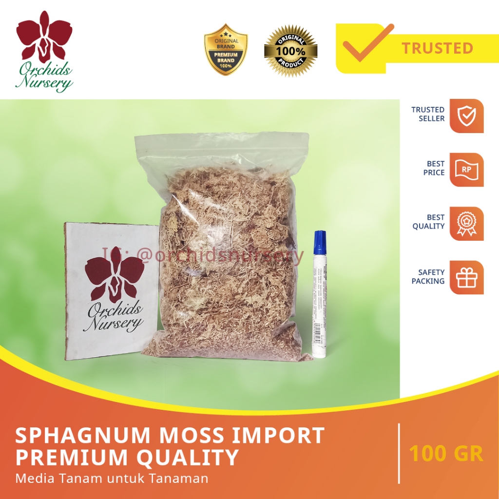 Moss Import Premium Quality / Sphagnum Moss Import / Lumut Kering Media Tanam - 100 GR