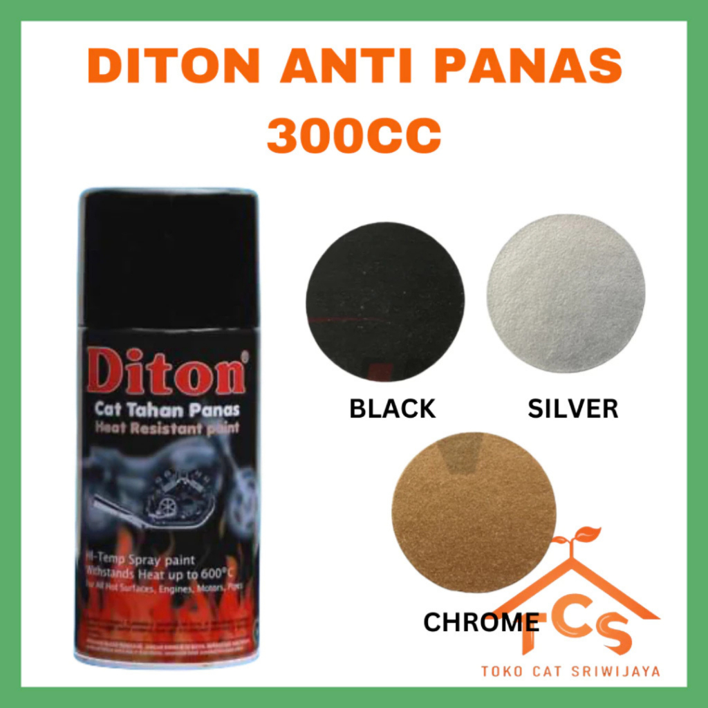 PILOK CAT DITON ANTI PANAS HI-TEMP HITAM & SILVER (HI TEMP) 300 CC TAHAN PANAS