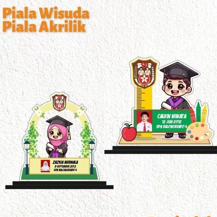 Plakat Wisuda Akrilik Custom Foto & Logo