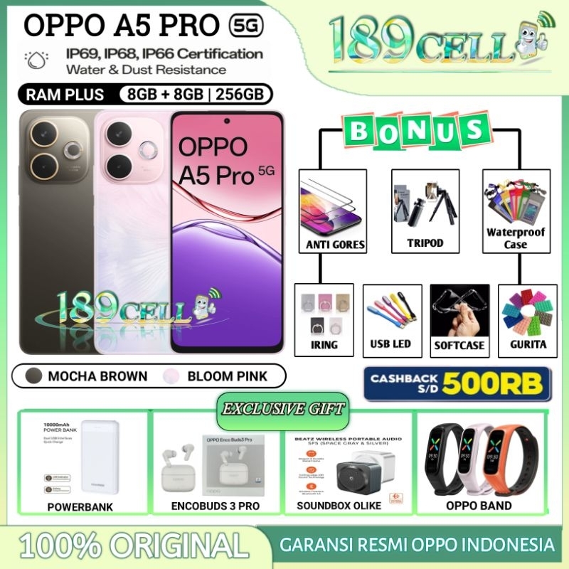 OPPO A5 PRO 5G RAM 8/256 GB | OPPO A 5 PRO 5G RAM 8/256 GB GARANSI RESMI OPPO INDONESIA