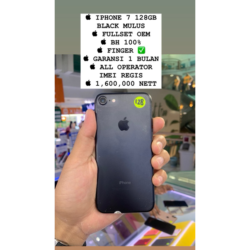 IPHONE 7 128GB BLACK MATTE LIKE NEW