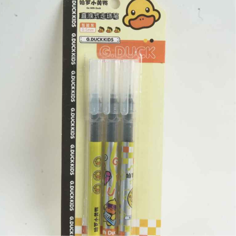 

G-Duck 3 In 1 Pulpen Gel 0,5mm Karakter Bebek Lucu/Pulpen Anak Tinta Gel Isi 3 Pcs Alat Tulis Kantor Natal