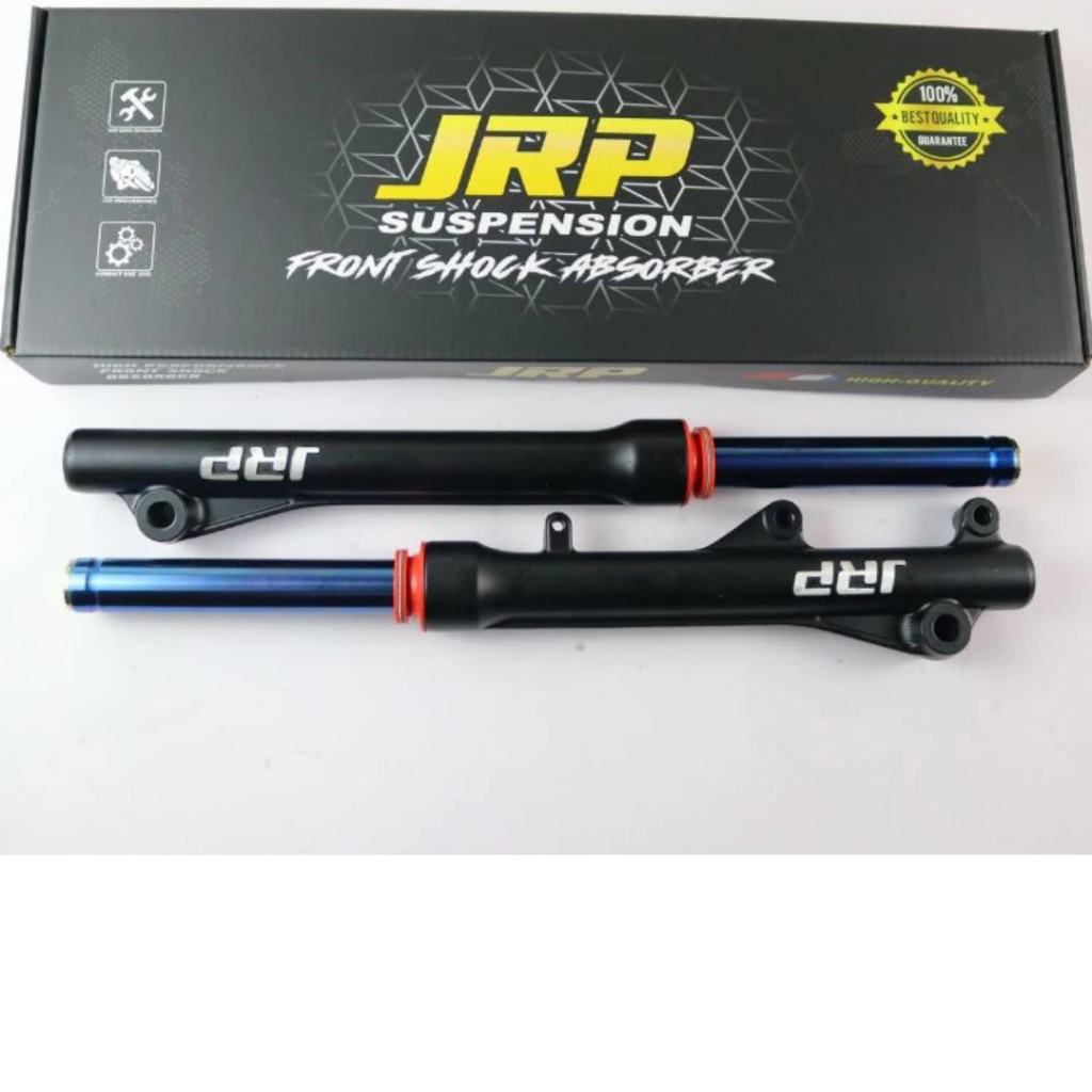 SHOCK DEPAN + TABUNG JRP UNTUK MIO J/ MIO SPORTY / BEAT / VARIO / SCOOPY / SHOCK AS RAINBOW GOLD BLU
