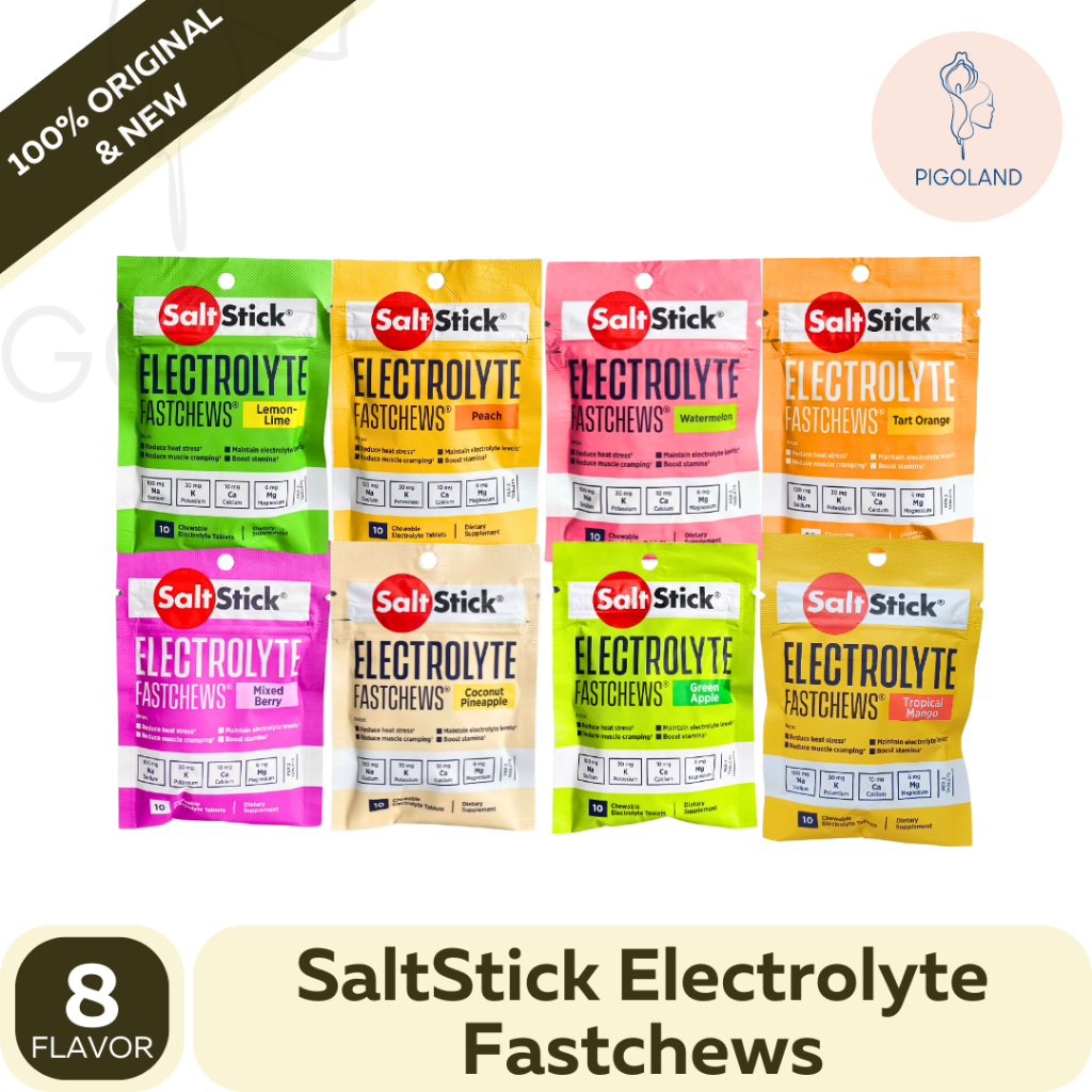 

SaltStick Electrolyte Fastchews Salt Stick Sticks Sodium Potassium Calcium Magnesium Elektrolit Nutrisi Gym