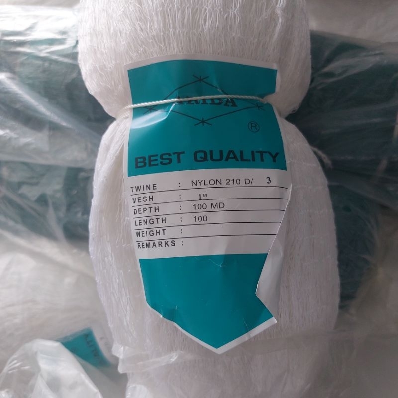 Jaring nylon ARIDA 1 IN d3 100MD X 100YDS putih