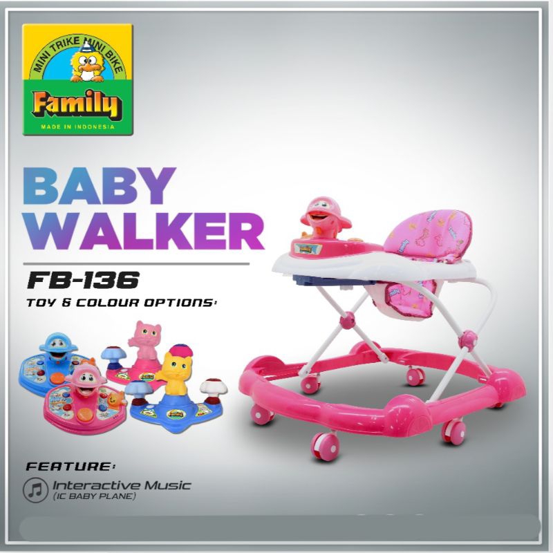 Baby Walker Family F-136L Apolo Bayi Bantu Jalan Bayi Activity Walker