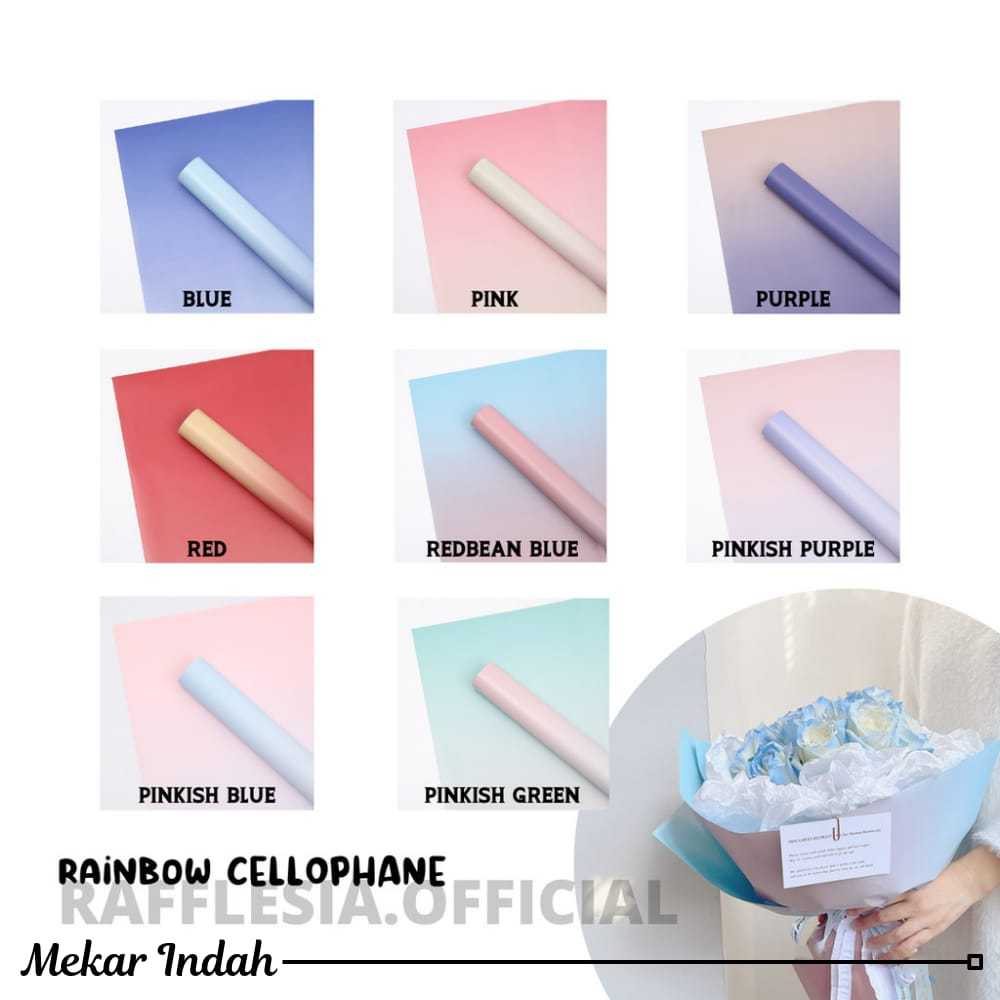 

(5 Lembar) FLOWER WRAPPING RAINBOW WATERPROOF CELLOPHANE KERTAS BUKET PEMBUNGKUS BUNGA
