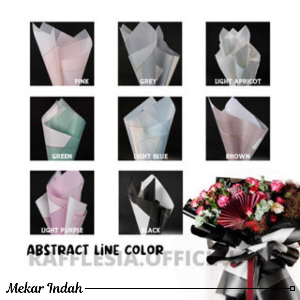 

[5 LEMBAR] FLOWER WRAPPING ABSTRACT LINE COLOR CELLOPHANE WATERPROOF KERTAS BUKET BUNGA (ECER)/ FLOWER WRAP