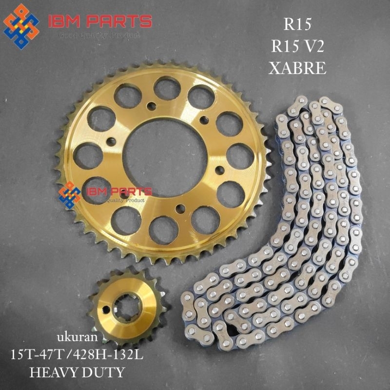 GEAR GIR GER SET PAKET R15 V1 R15 V2 XABRE UKURAN 15-47 GEAR GIR YAMAHA R15 V1 V2