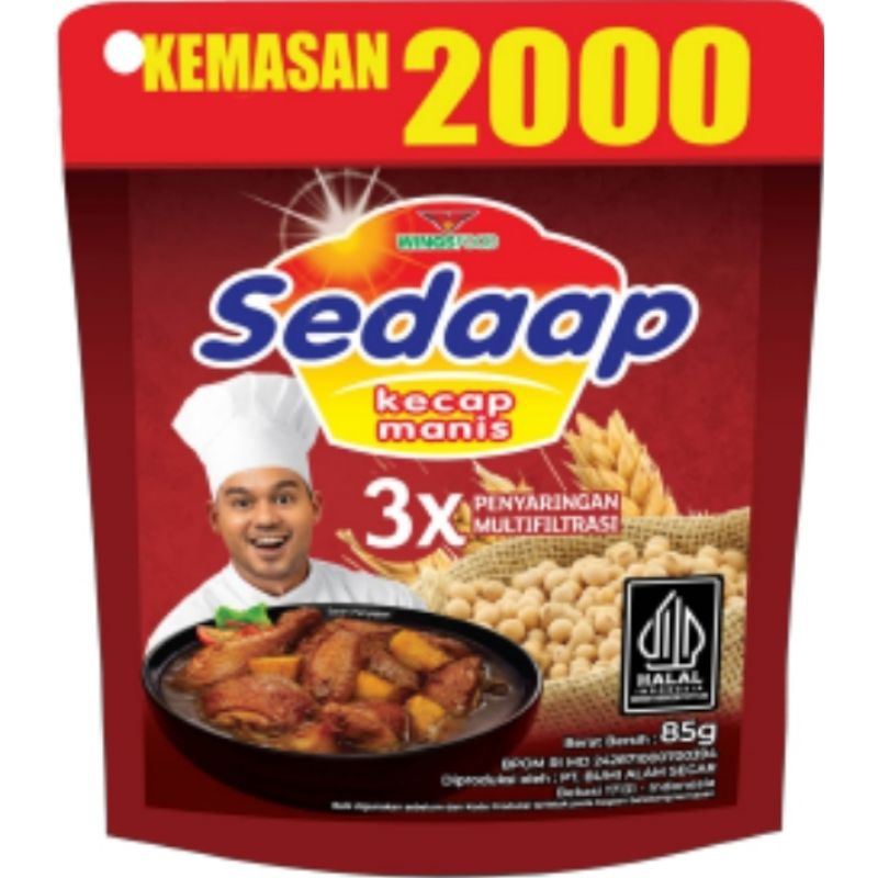 

Sedaap kecap manis kemasan pouch eceran 2000 - 77 gram isi 3pcs