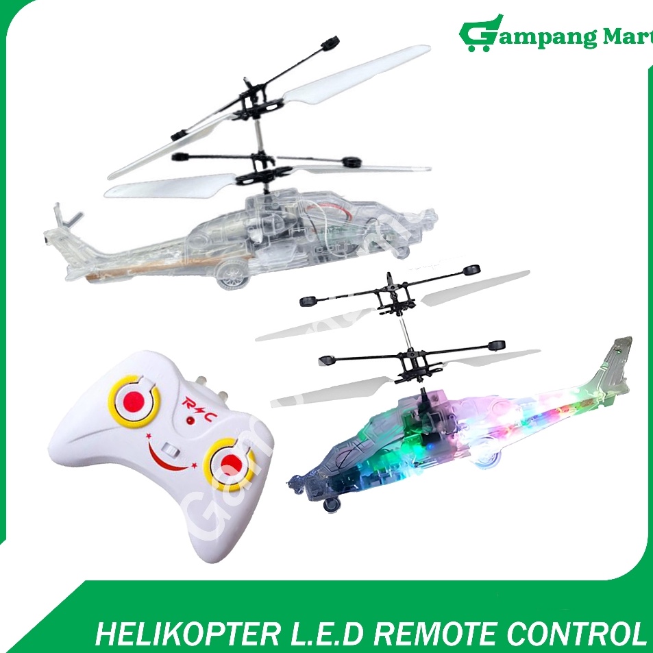 Bisa Cod Helicopter Transparan LED Mainan Helikopter Terbang sensor tangan Remote Control