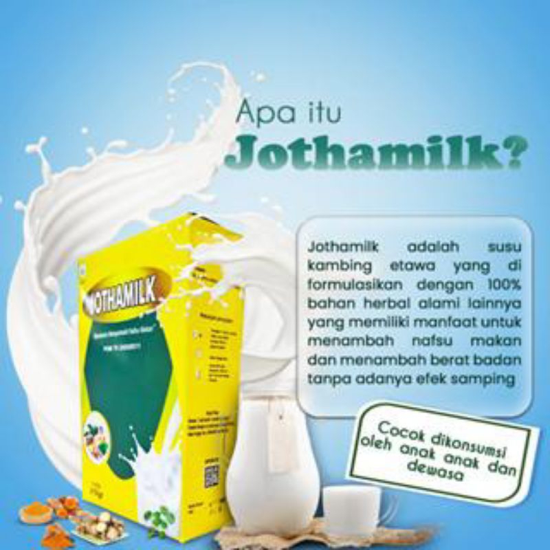 

Jothamilk Susu Kambing Etawa Penggemuk Penambah Nafsu Makan