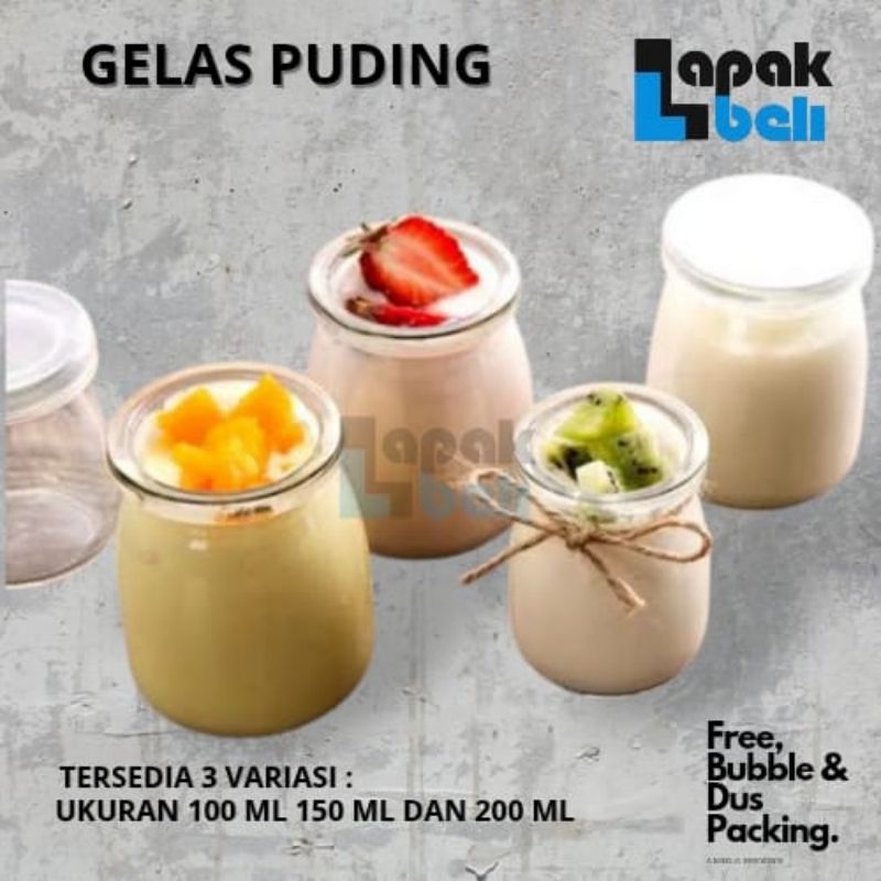 TOPLES JAR KACA 100ml 150ml 200ml | BOTOL JAR KACA | PUDDING JAR | JAR YOGHURT | PUDDING JAR+TUTUP