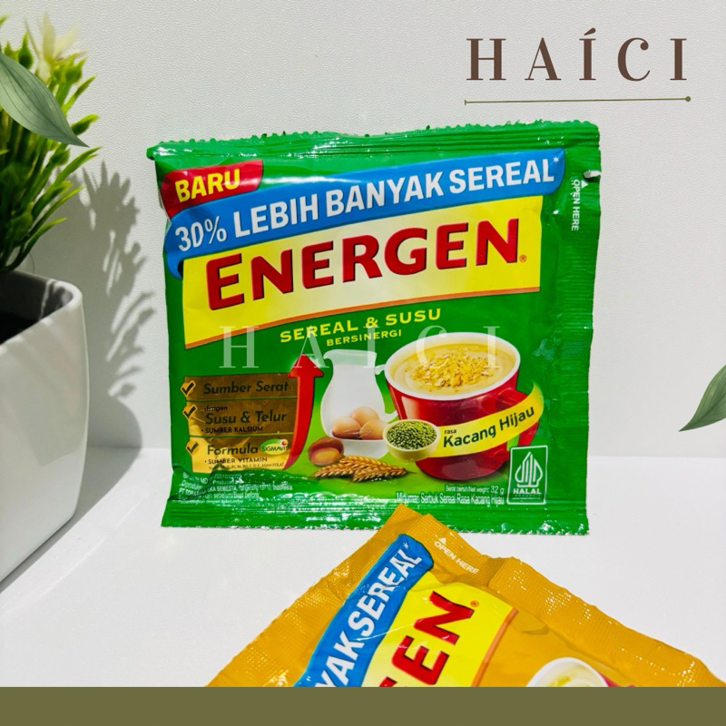 

ENERGEN SEREAL 32g Vanilla Kacang Hijau SEREAL SUSU BERSINERGI 1 Pcs