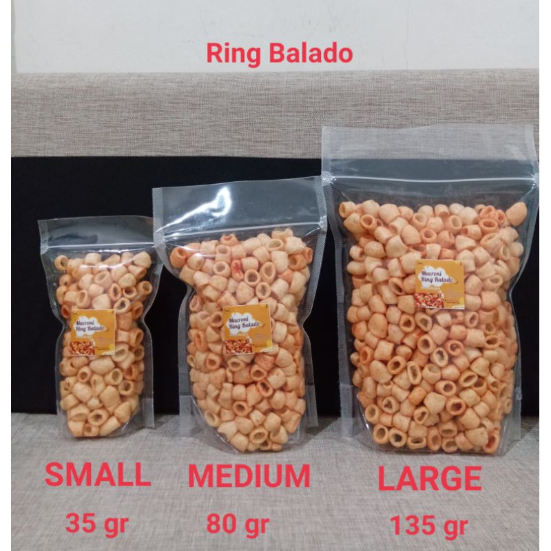 

Macroni Ring Balado MR Snack jajanan kemasan ziplock