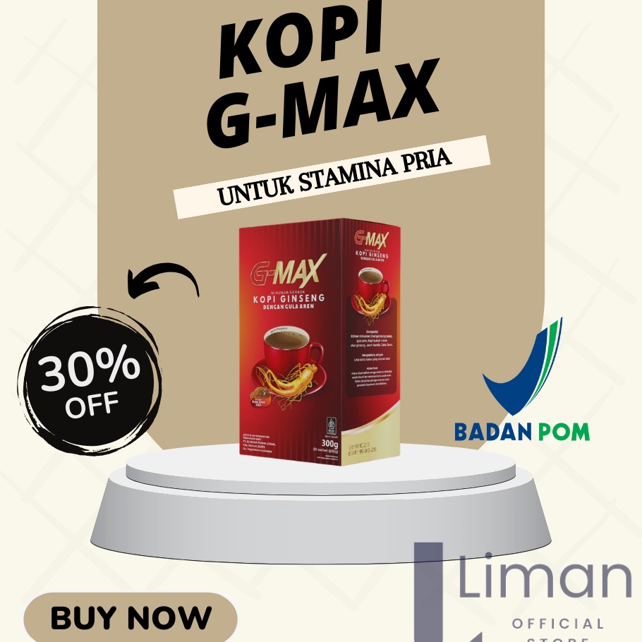 

Hot Gmax Kopi Penambah Durasi Minuman Instan extract Gingseng NO1 Bpom Halal