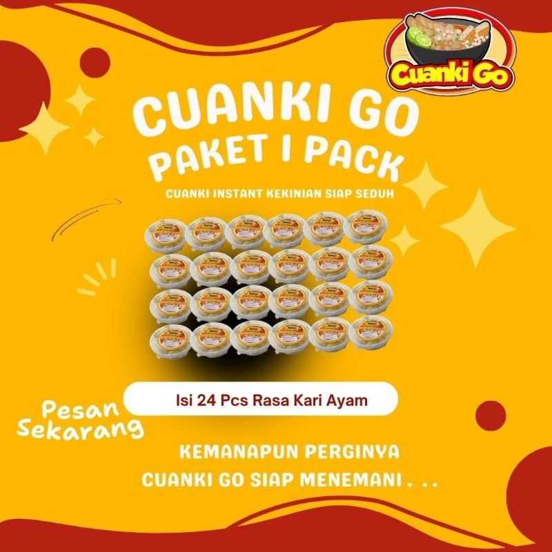 

Cuanki Instant Cuanki Go Rasa Kari Ayam 1 pack (Isi 24Pcs)