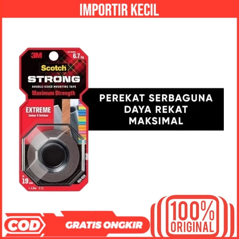 

3 M DOUBLE TAPE SCOTCH STRONG EXTREME INDOOR OUTDOOR 414-S19 6,7 KG