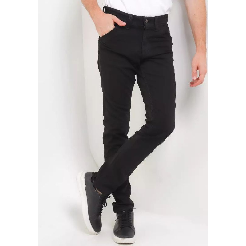 Slim Stretch Fit Denim Pants SLS107H CELANA LOIS JEANS ORIGINAL PRIA WARNA HITAM BLACK