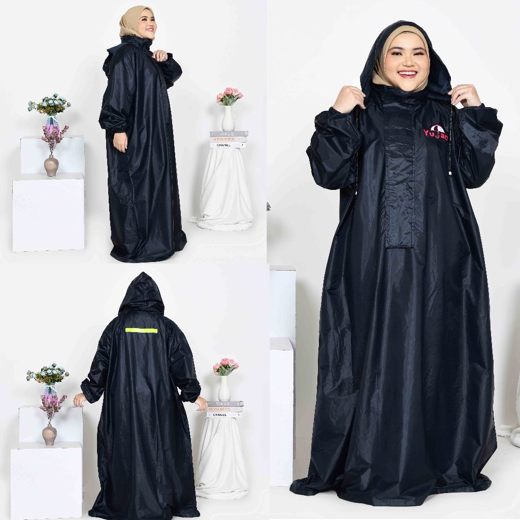 Jas Hujan Gamis / Gamis Jas Hujan / Jas Hujan Syar'i / Jas hujan Wanita / Jas Hujan Hijab - Yujan Ja
